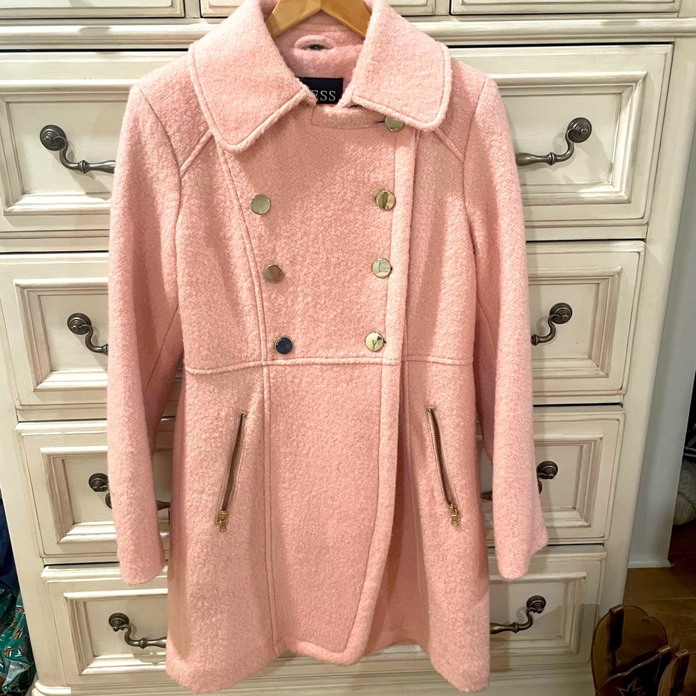 Light Pink Wool blend Guess Coat